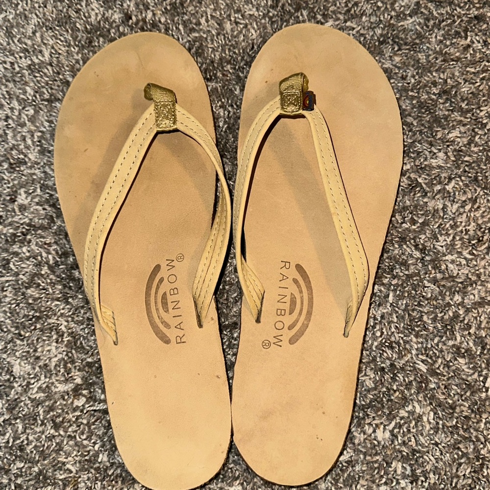 Rainbow flip flops women’s